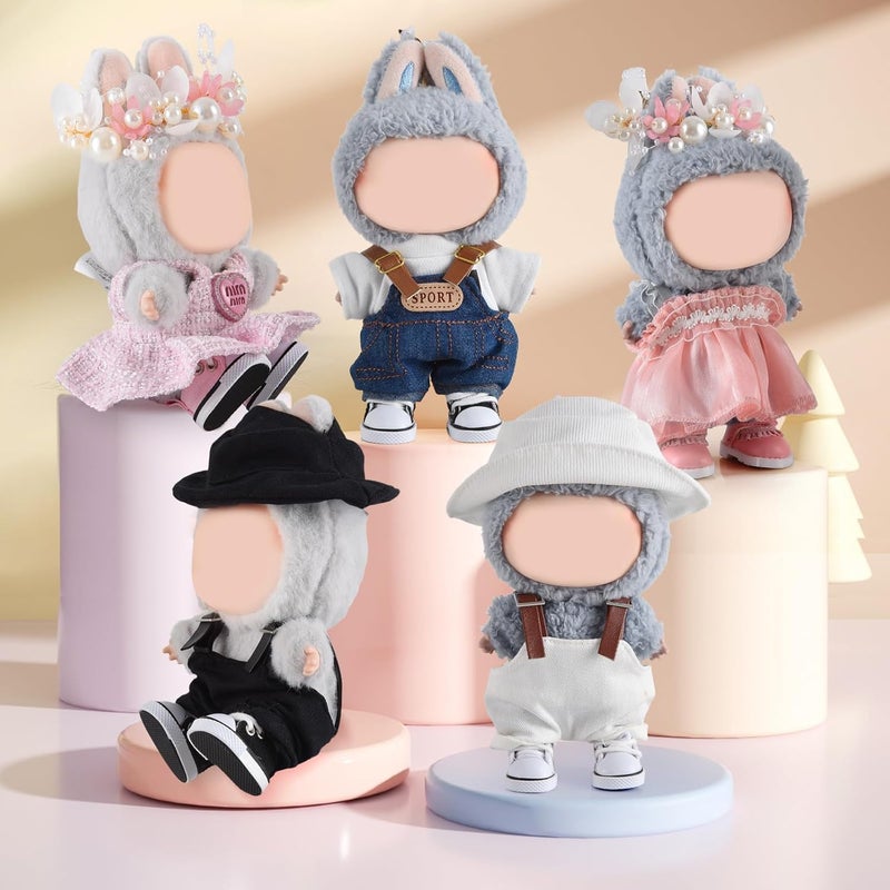 GDLSYLGHY Cute Doll Shoes for Lububu, Premium Doll Shoes for 4-7in Dolls, Compatible with Lububu Doll Clothing & Outfits(White Canvas) - Image 5
